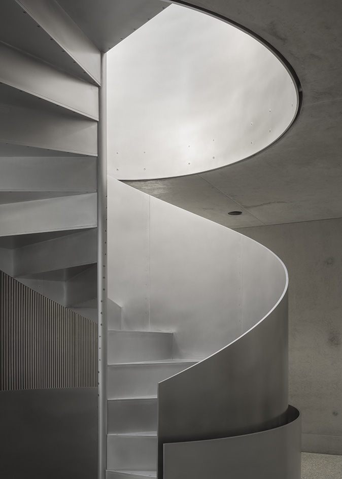 round stairs at Reciprical House by GianniBotsfordArchitects