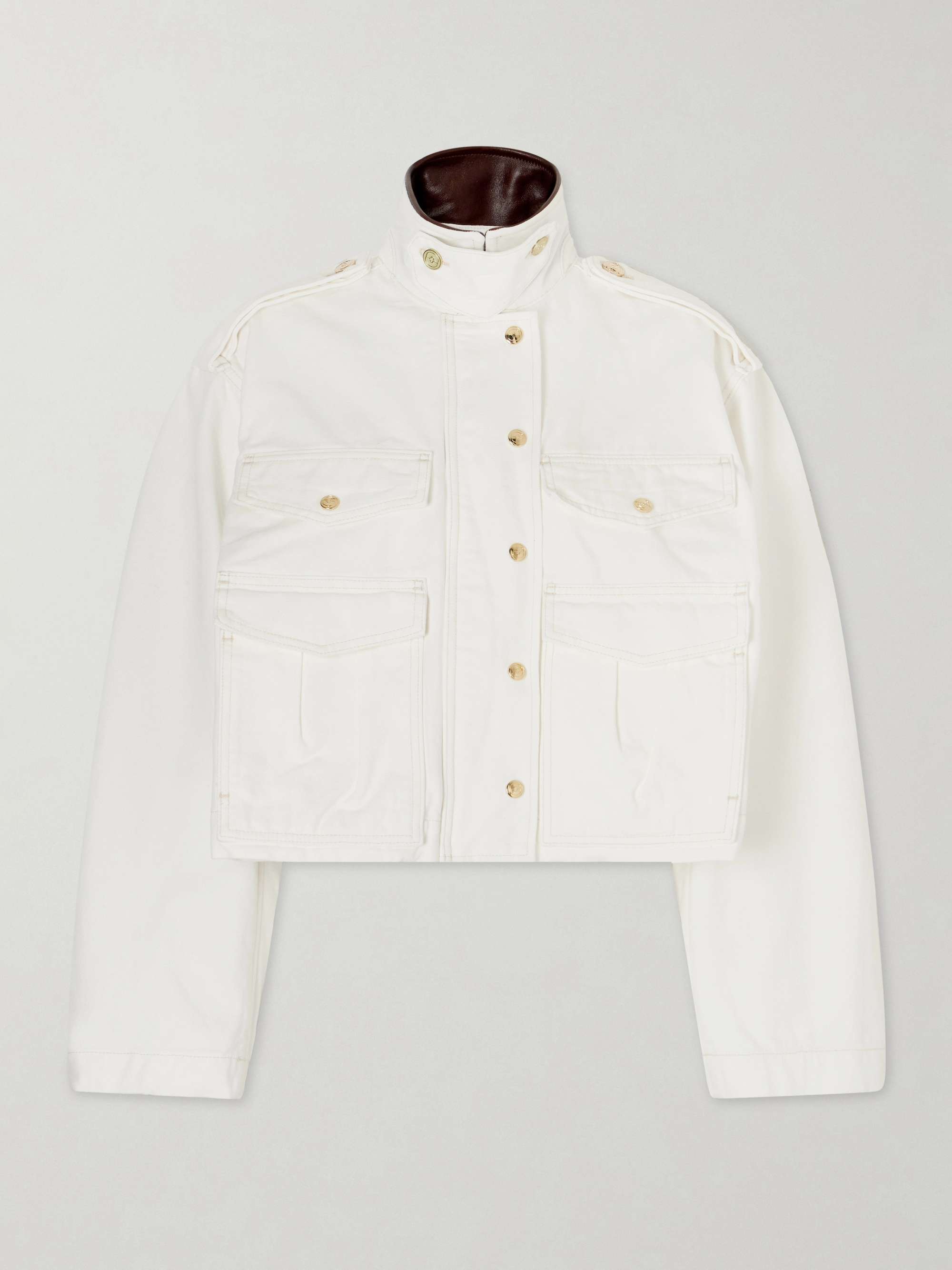 Henderson Leather-Trimmed Regenerative Cotton-Canvas Jacket