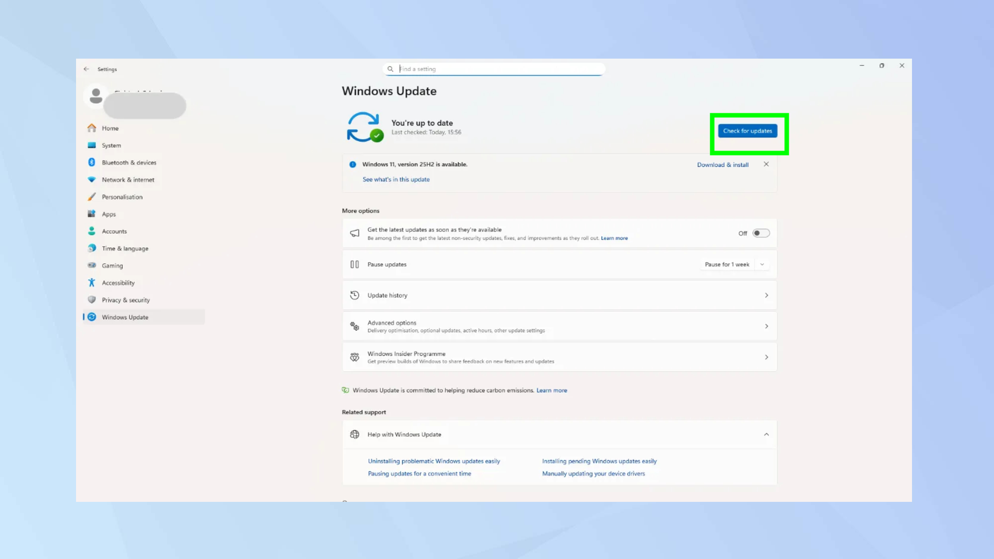 Check for Windows updates