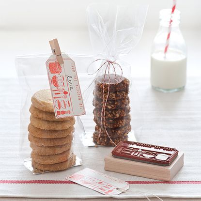 homemade biscuits in cellophane bags