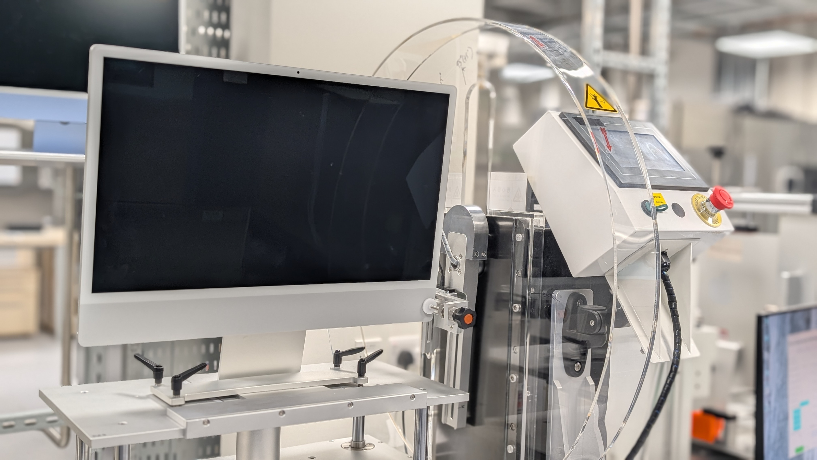 An Apple iMac gets the swivel test
