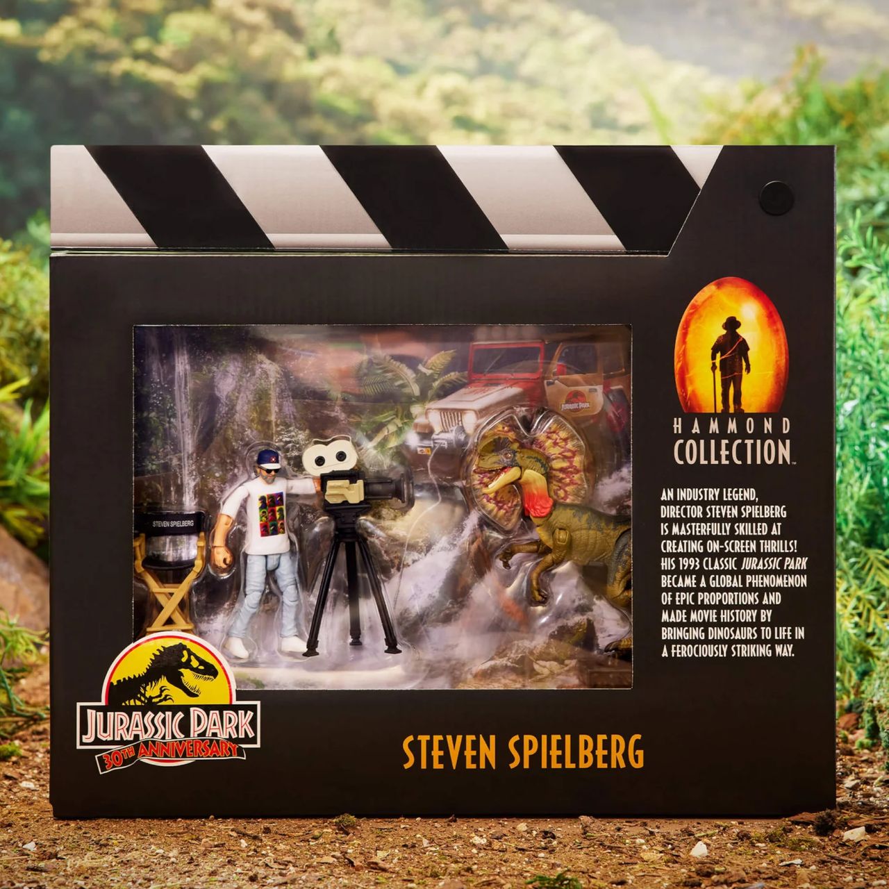 Diorama shots of Steven Spielberg action figure from Jurassic Park