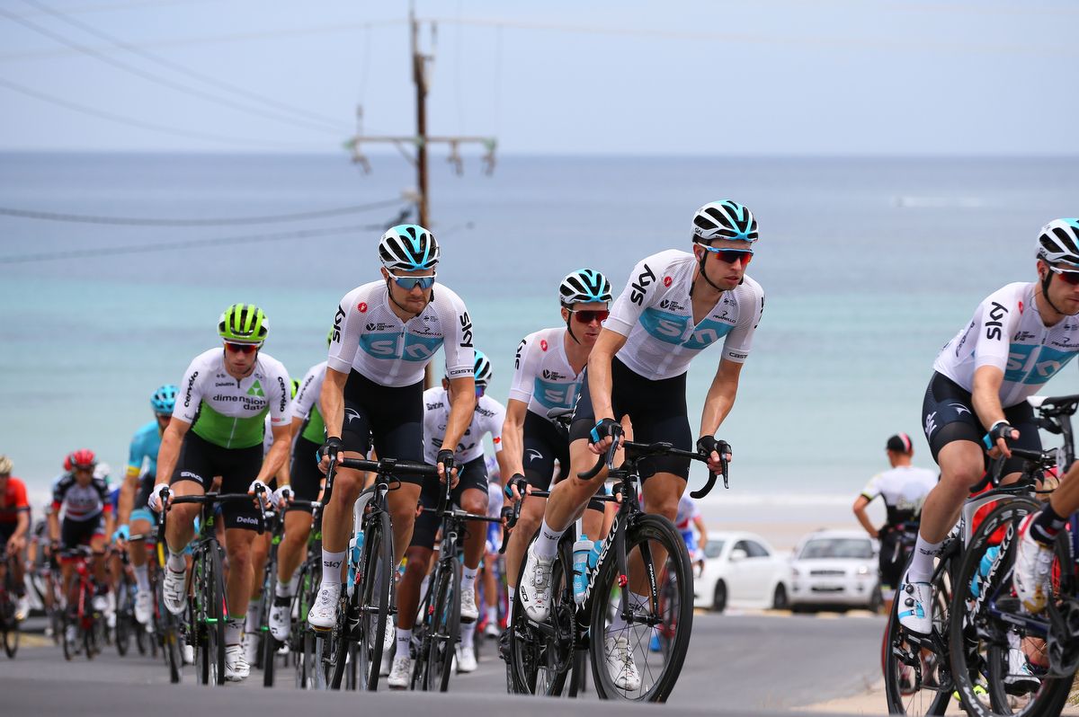 Team Sky in the peloton