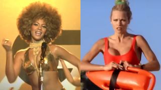 Beyonce in Austin Powers in Goldmember and Pamela Anderson on Baywatch.