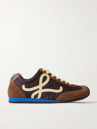 Ballet Runner 2.0 Leather-Trimmed Nylon and Suede Sneakers