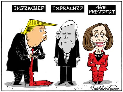 Political Cartoon U.S. Trump Mike Pence Impeachment Pelosi