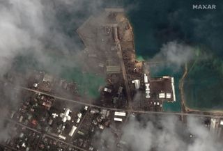 Nuku'alofa in Tonga after the volcanic eruption on Jan. 15, 2022.