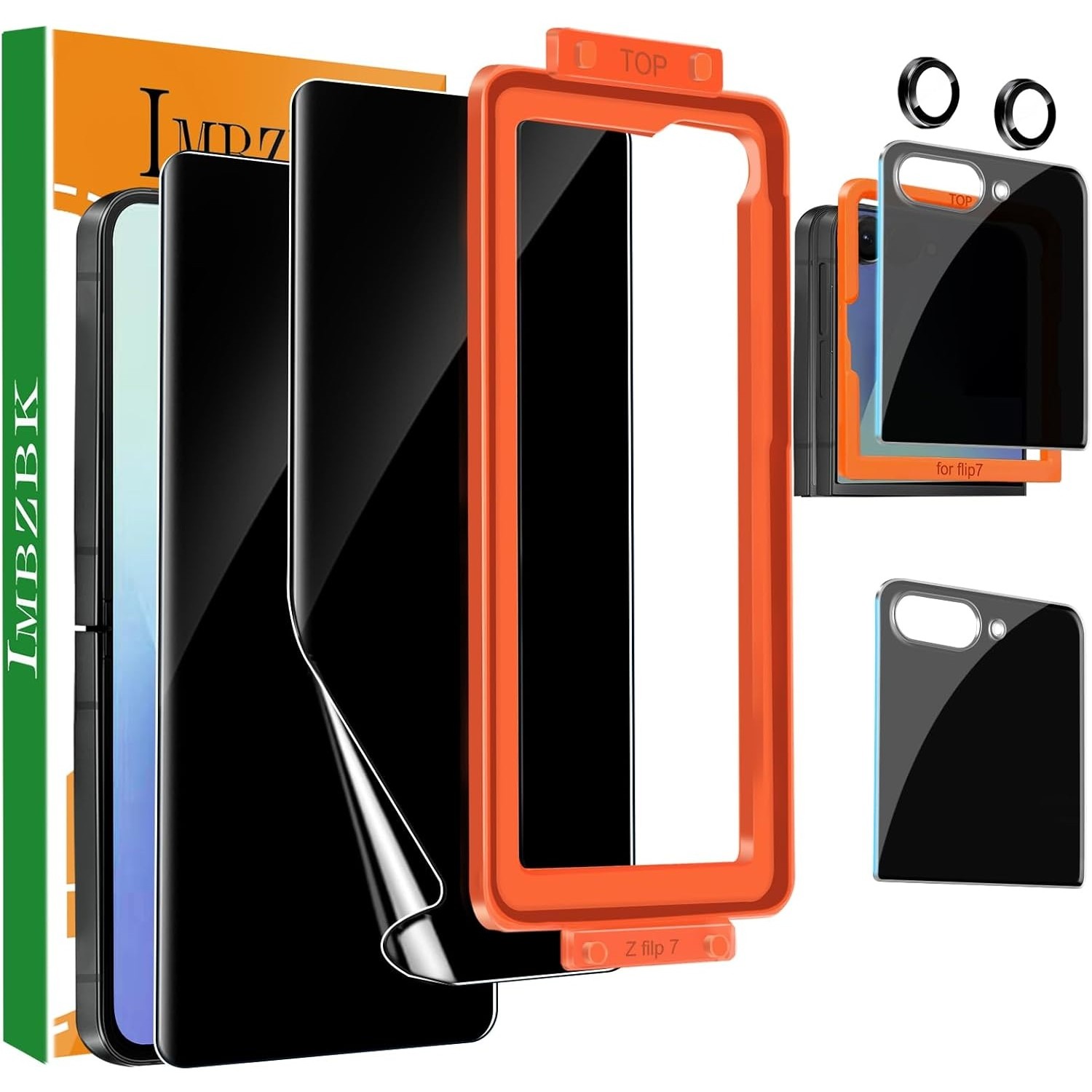 IMBZBK 2 Pack Samsung Galaxy Z Flip 7 privacy screen protectors