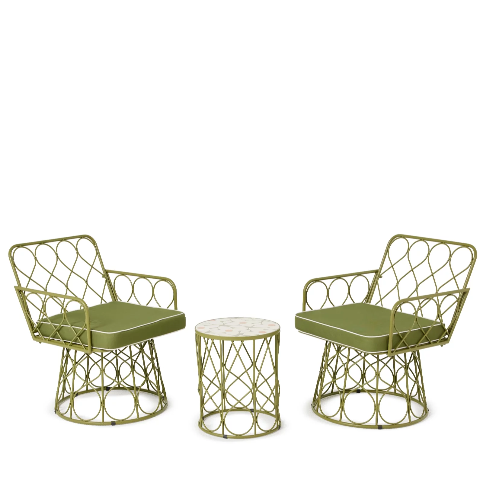 Garden Stories Studio 70 3pc Metal Padded Conversation Set