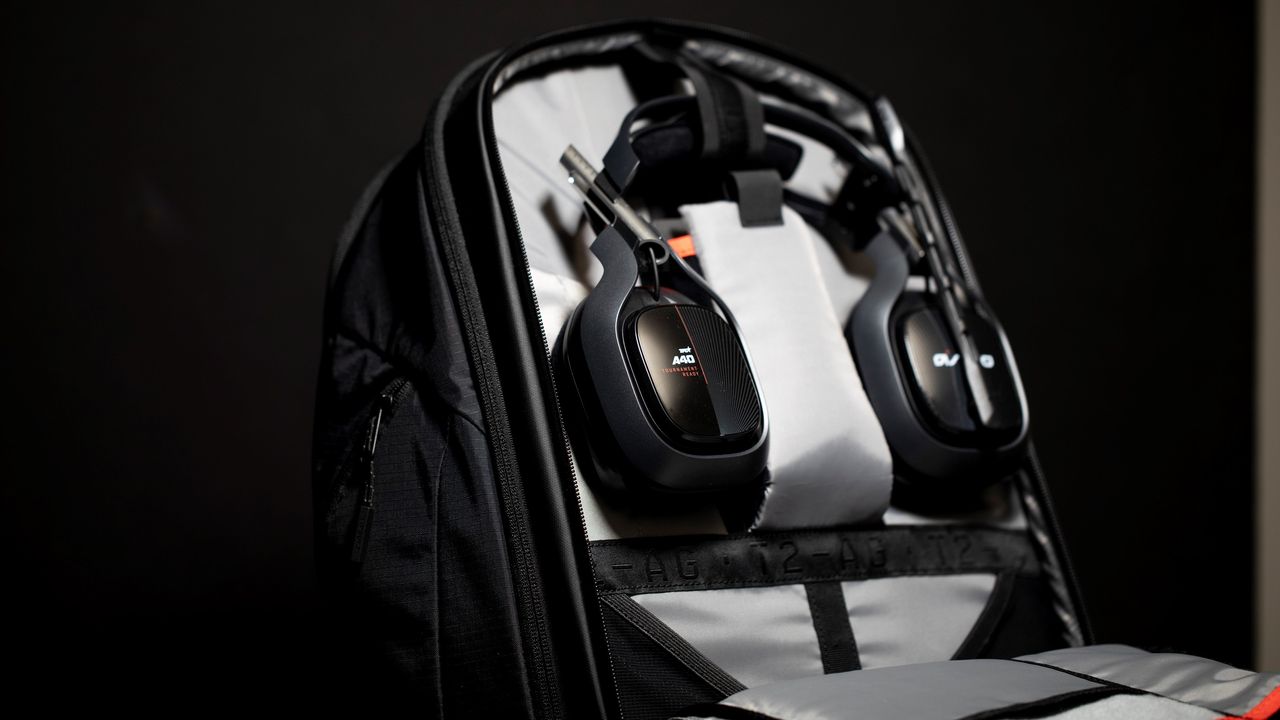 Opened BP35 Backpack showing off headset storage