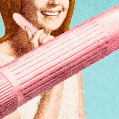 collage of woman with two vibrators