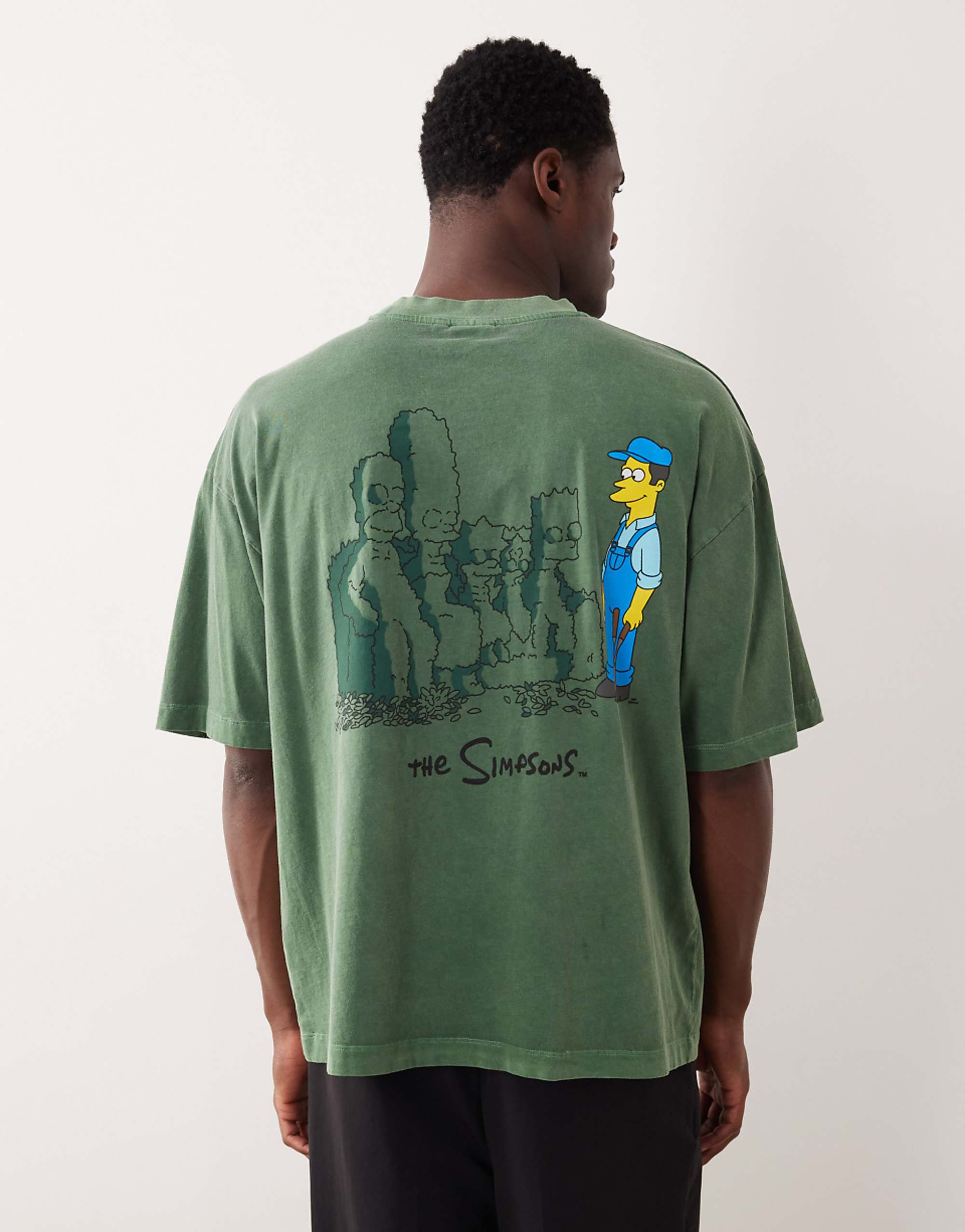 Asos Design Oversized T-Shirt With Simpsons Print in Green