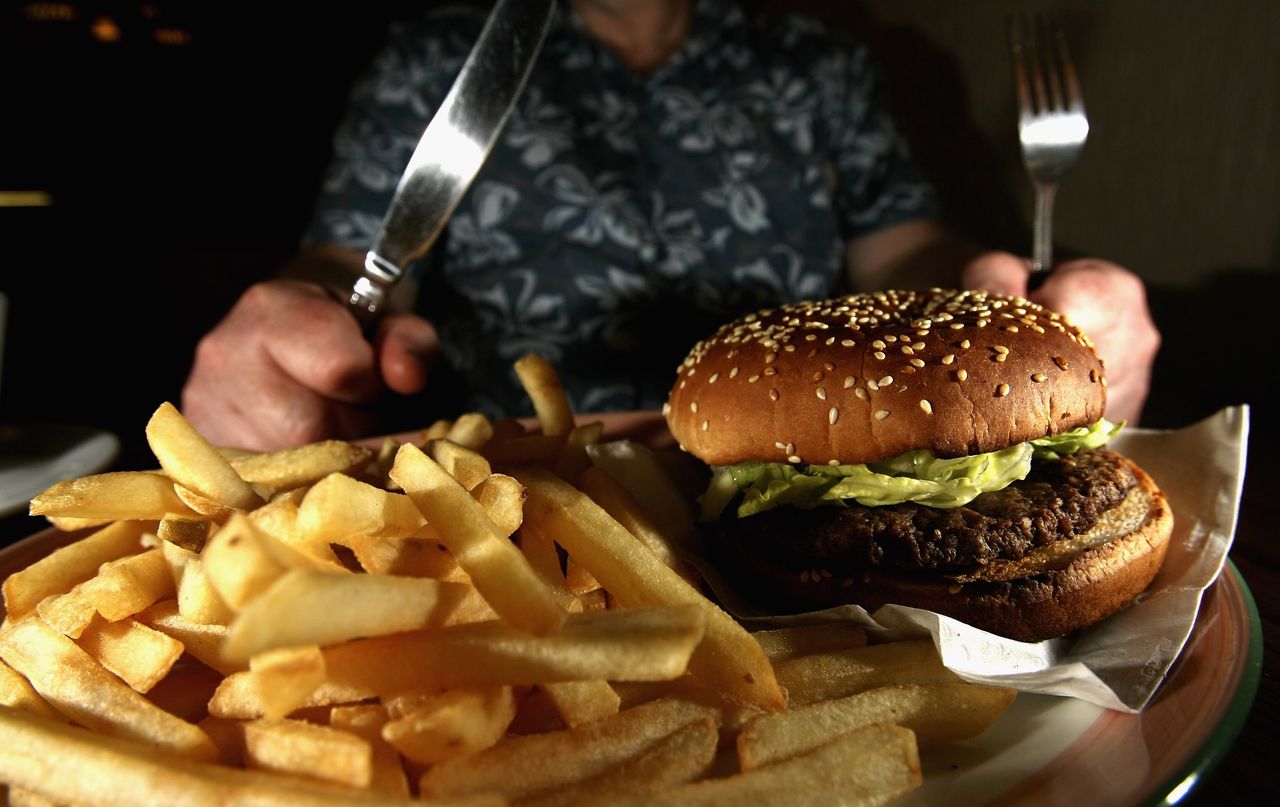 Burger and fries.