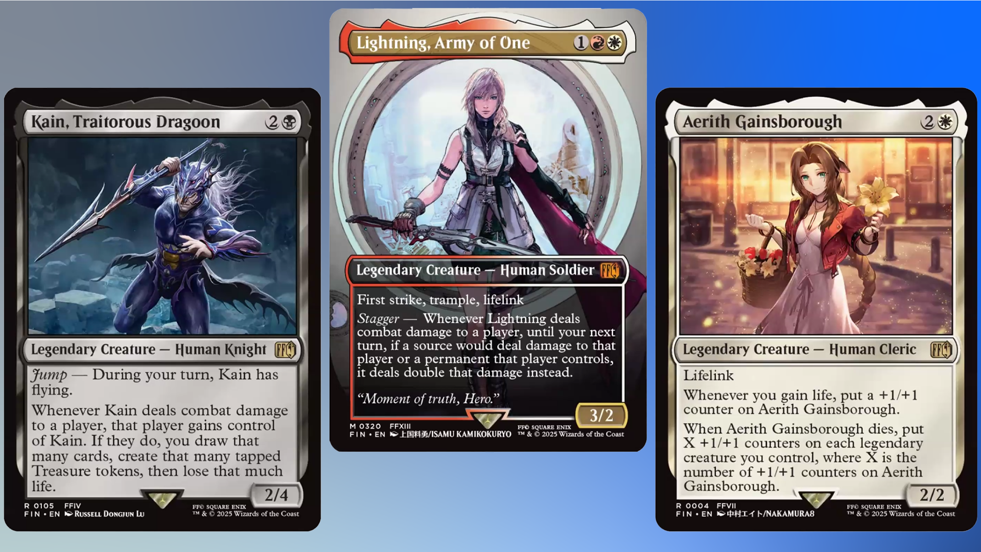 Magic the Gathering cards featuring Final Fantasy characters
