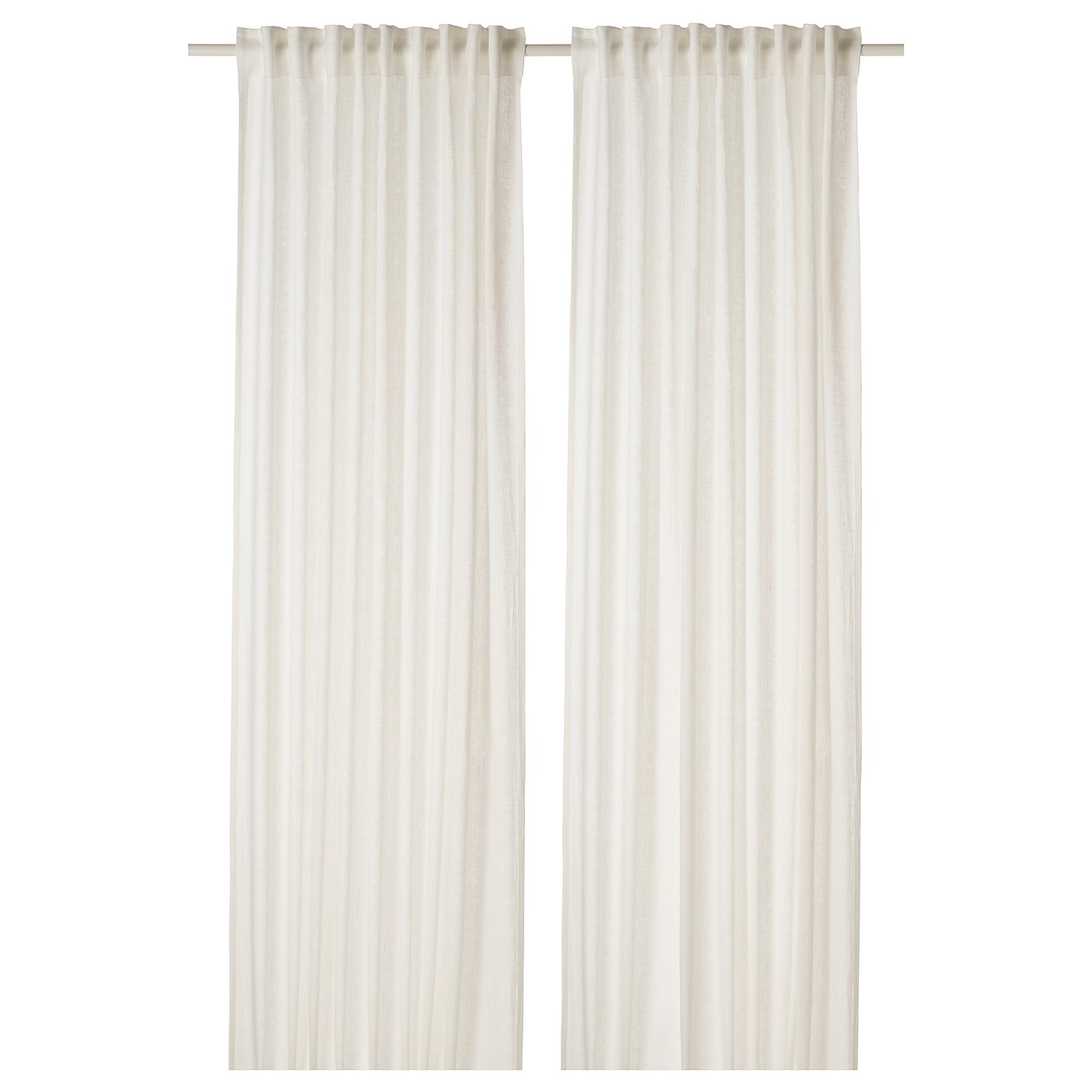 Dyt&amp;Aring;g Curtains, 1 Pair - White/with Heading Tape 145x250 Cm
