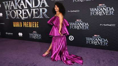 HOLLYWOOD, CALIFORNIA - OCTOBER 26: Angela Bassett attends Marvel Studios' "Black Panther: Wakanda Forever" premiere at Dolby Theatre on October 26, 2022 in Hollywood, California