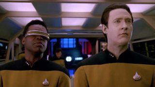 Geordi LaForge and Data in Engineering in Star Trek: The Next Generation