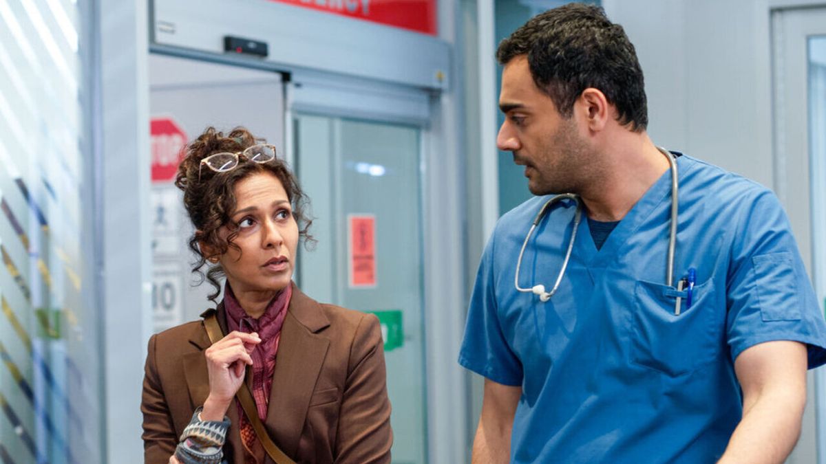 Rehka Sharma as Dr. Devi and Hamza Haq as Bashir in Transplant Season 3