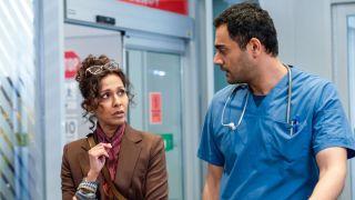 Rehka Sharma as Dr. Devi and Hamza Haq as Bashir in Transplant Season 3