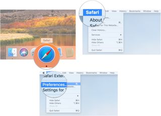 Launch Safari, then click on the Safari app menu, then click on Preferences