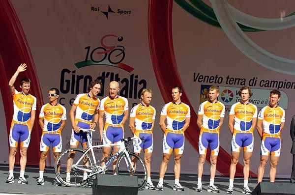 Denis Menchov leads the Rabobank team.