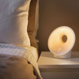 Philips night light on bedroom pedestal
