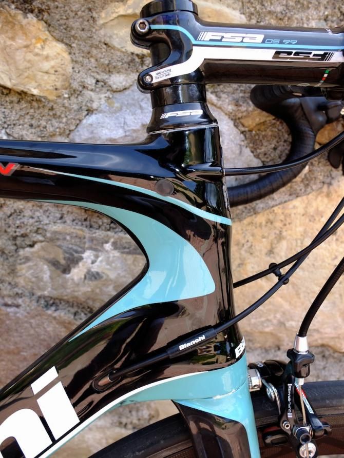 A very stout head tube on the Infinito
