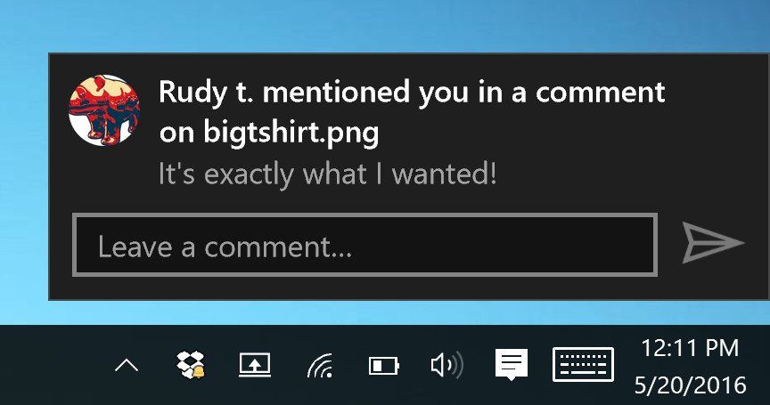 Notification comments
