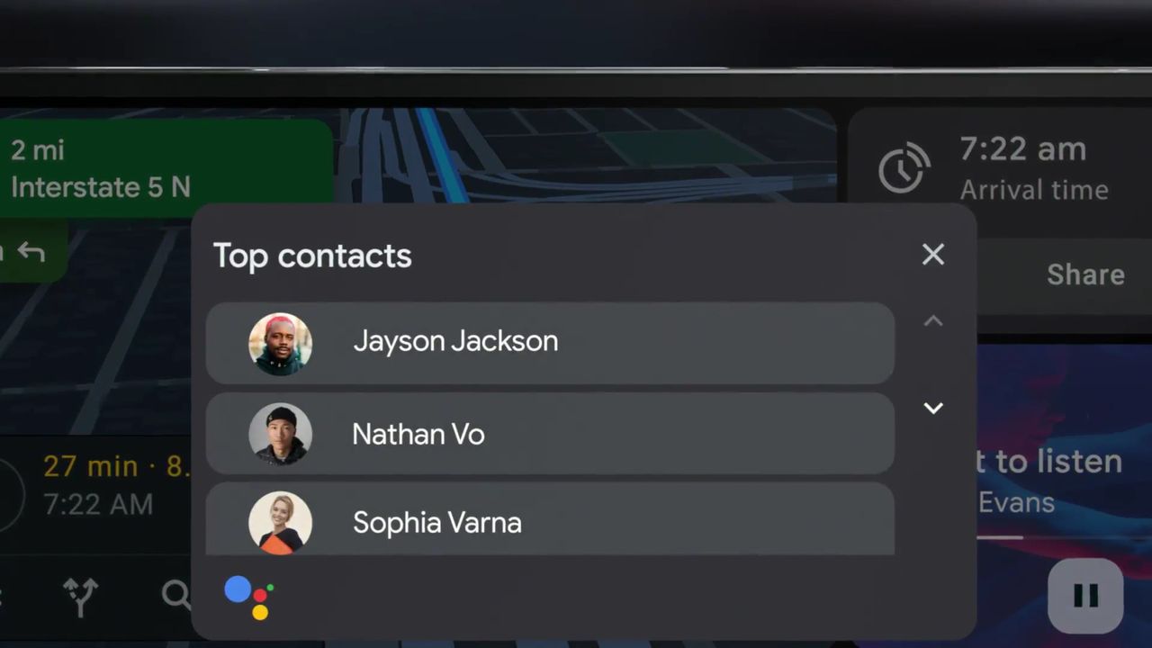 Android Auto top contacts