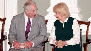 Prince Charles, Prince of Wales and Camilla, Duchess of Cornwall during a mayoral reception on March 24, 2022 in Waterford, Ireland