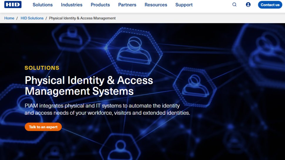Website screenshot of HID Global (August, 2025)