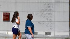The names of enslaved people carved into the Independence National Historic Park monument in Philadelphia.