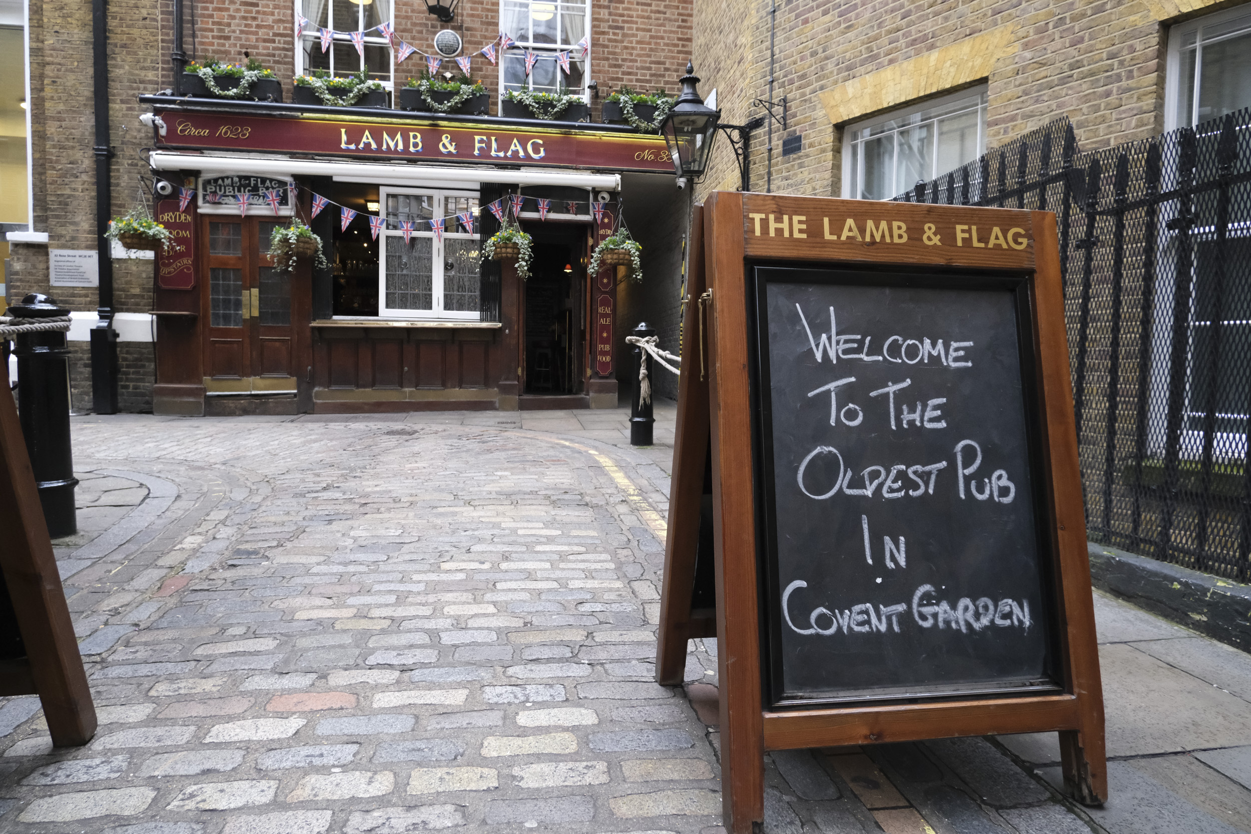 London street photo of a pub sign taken with the Fujifilm X-M5