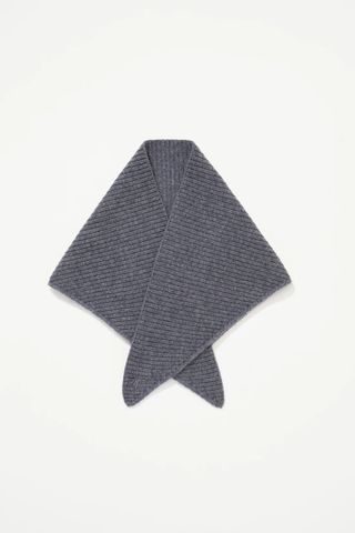 Knitted Cashmere Neck Tie - Grey