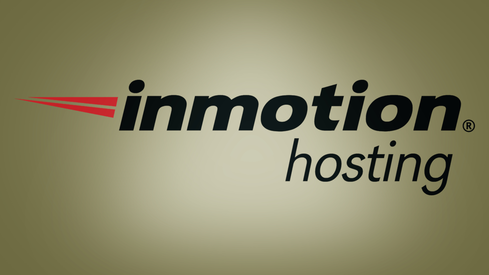 InMotion Hosting logo in black on khaki background