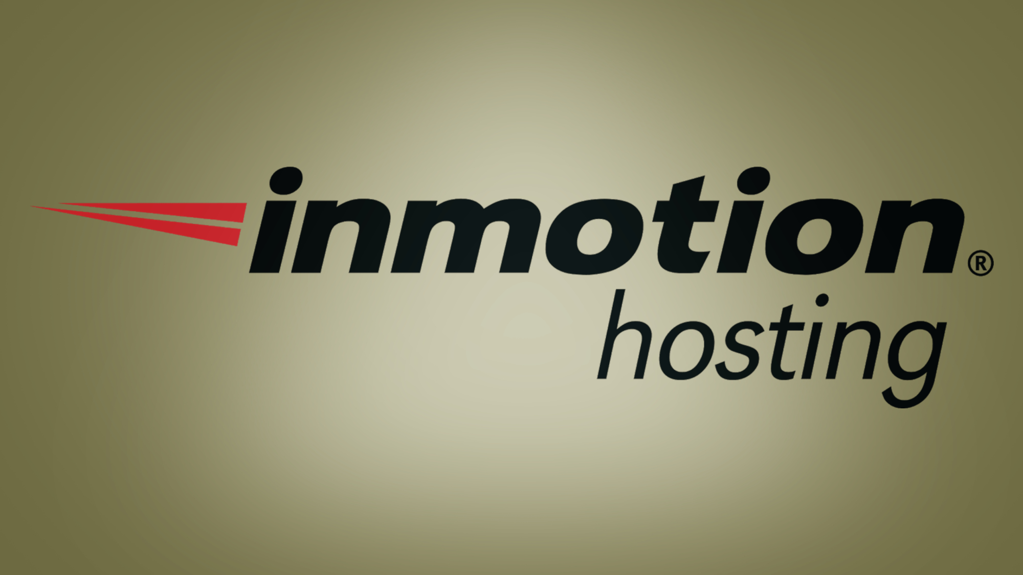 InMotion Hosting trademark in black on khaki background