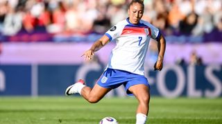 Lauren James of England controls the Ball during the UEFA Womens EURO 2025 Group D match between England and Netherlands at Stadion Letzigrund on July 9, 2025 in Zurich, Switzerland.