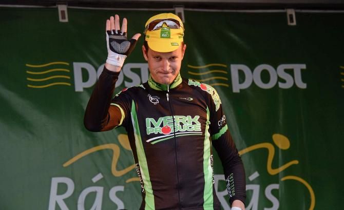 Conor Dunne steps up to the podium to collect the spoils