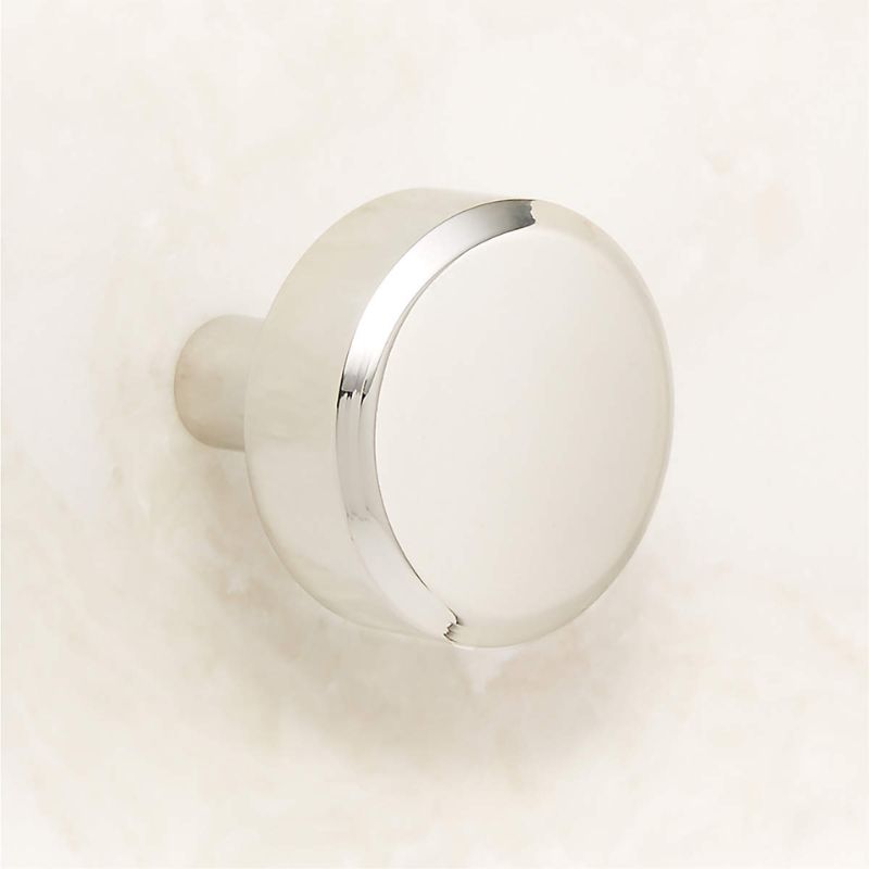polished nickel round knob