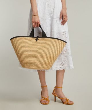 Carla Grand Raffia Basket Bag