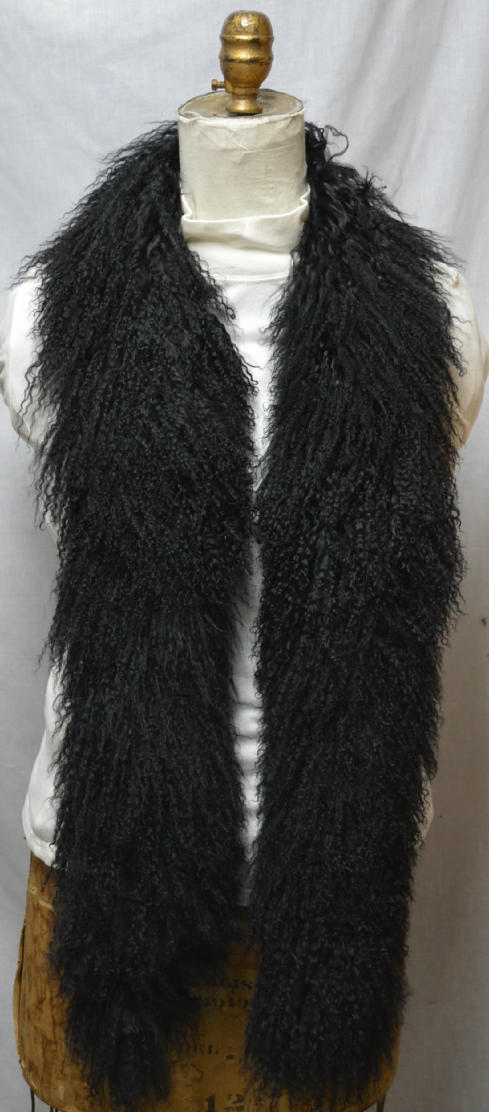 Etsy, Black Mongolian Lamb Tibetan Fur Boa