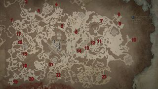Diablo 4 fractured peaks dungeon locations map