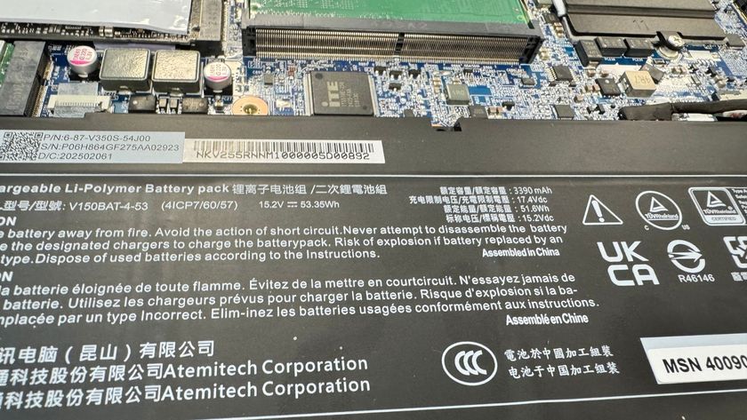 The Medion Deputy Erazer 15 P1 gaming laptop battery