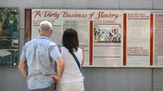 Slavery education panels at the President's House Site in Philadelphia