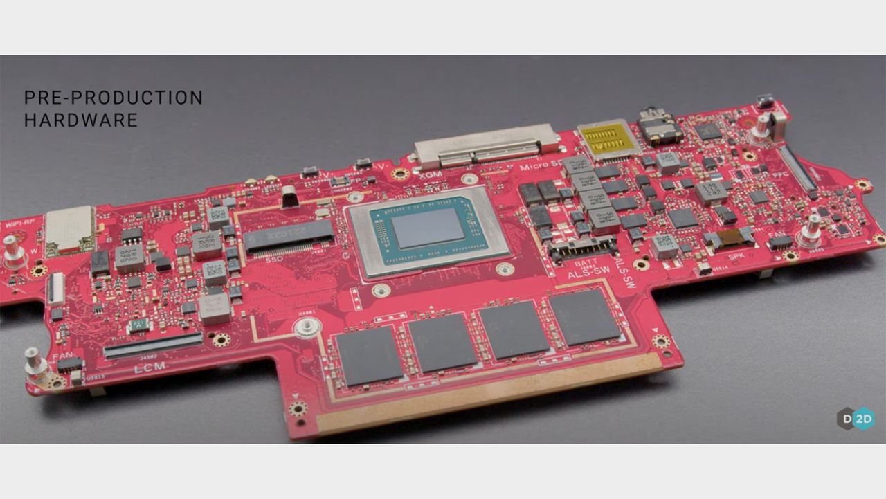 The PCB and inside of the ROG Ally handheld
