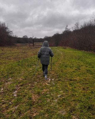 Anna during her Nordic walking every day challenge