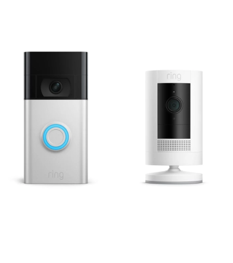 Ring doorbell and Stick Up Cam.