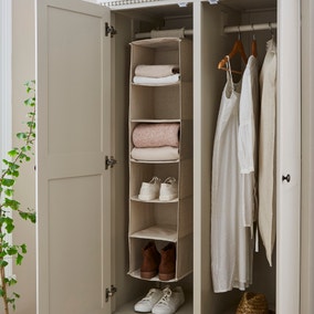 Natural Linen Hanging Wardrobe Organiser
