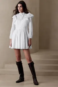 Banana Republic Esme Embroidered Mini Dress $100 $71 | Banana Republic