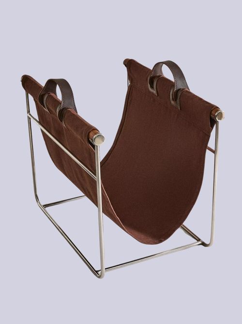 Cotton and Leather Magazine Rack